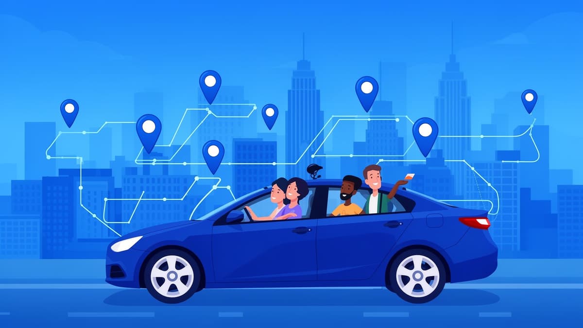 Gadishare – Smart cab sharing illustration